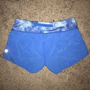 Blue lulu lemon running style shorts